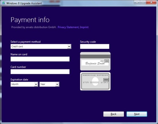 Payment info