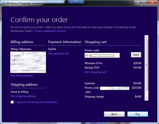 Confirm order